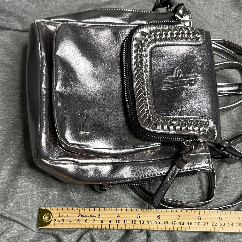 Houston Rockets FISLL Metallic Mini Backpack multiple zipper pockets - Picture 13 of 14
